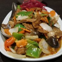 Mock duck with veggies at Veganic Thai Cafe in San Diego