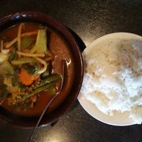 Jungle Curry.  Contains no coconut milk, we selected all vegetables and it was great flavor.   at Veganic Thai Cafe in San Diego