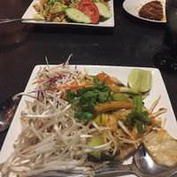 Pineapple rice and Pad Thai at Veganic Thai Cafe in San Diego