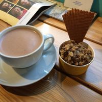 salted caramel ice cream and Mayan hot chocolate at Joylato in Kopavogur