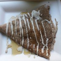 Crepe on a paper plate at Joylato in Kopavogur