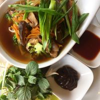 asian inspired soup with veggies and noodles at Zest in Leipzig