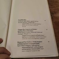 The menu at Zest in Leipzig