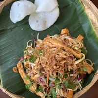 My salad came with prawn crisps - not veg!! at Hai Cafe in Hoi An