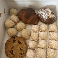 Lemon cookies, Cornettos, Nutella raviolis, chocolate chip cookie   at Cafe Dei Campi in Montreal