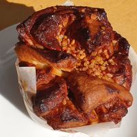 Brioche with praliné at Cafe Dei Campi in Montreal