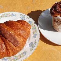 Chocolate croissant & brioche at Cafe Dei Campi in Montreal