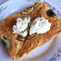 Focaccia with vegan ricotta ? incredible at Cafe Dei Campi in Montreal