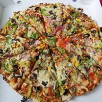Veggie loaded pizza at Panjabi Hut in Coventry