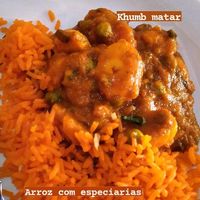 Prato principal com cogumelos e arroz com especiarias at Namaste in Belo Horizonte