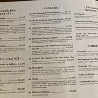 Menu  at Cafe com Letras in Belo Horizonte