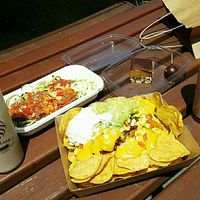 All vegan! nachos and zooles and smoothies and caramel slice and chocolate drop. So so good at Cocomamas in Elsternwick