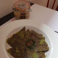 Vegan ravioli at Pasta Factory in Manchester