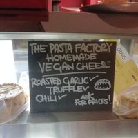 Homemade vegan cheeses for purchase! at Pasta Factory in Manchester