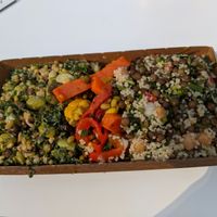 Greens and beans, lentils with roasted veg, lebtil tabbouleh salad at SumoSalad - Central in Melbourne