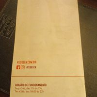 Menu 7/7 at Veg e Lev in Curitiba