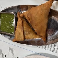 Vegetable samosas   at Vegetarian Food Studio in Cardiff