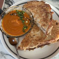 Grilled cheese and tomato bisque (mind blown)  at Kindred in San Diego
