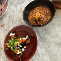 Chimichuri Skewers and Crème Brûlée   at Kindred in San Diego