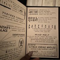 Menu   at Kindred in San Diego