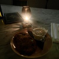 brown butter chocolate chip cookies with cereal milk  at Kindred in San Diego