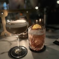 Espresso martini and rotating seasonal cocktail: both delicious!  at Kindred in San Diego