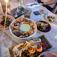 Fried mushrooms and garlic knots at Kindred in San Diego
