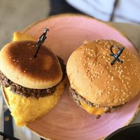 My man got a double cheeseburger and the breakfast sandwich on the English muffin. They were also tasty!!!!   at Kindred in San Diego