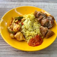 Chicken rice  at Kwan Inn Vegetarian 观音斋 - Bugis in Central Singapore