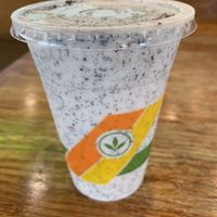Cookies & Cream Milkshake (soy-based vanilla ice ‘cream’ blended with oat milk at Plant Power Fast Food - Ocean Beach in San Diego