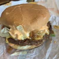 Iconic burger  at Plant Power Fast Food - Ocean Beach in San Diego