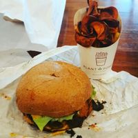 The Rambler and Sweet Potato Fries at Plant Power Fast Food - Ocean Beach in San Diego