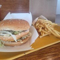 Big Zac and fries at Plant Power Fast Food - Ocean Beach in San Diego