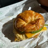 sausage egg & cheese (fried egg substitute)   at Plant Power Fast Food - Ocean Beach in San Diego