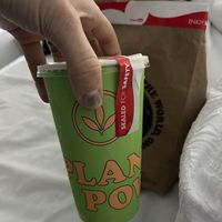 Strawberry milkshake #Veganuary at Plant Power Fast Food - Ocean Beach in San Diego