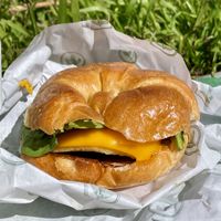 Croissant with egg & cheese  at Plant Power Fast Food - Ocean Beach in San Diego