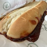 Rib sandwichh  at Plant Power Fast Food - Ocean Beach in San Diego