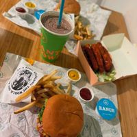 Girl dinner  at Plant Power Fast Food - Ocean Beach in San Diego