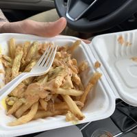 Ugly because I dug in immediately- Iconic fries! at Plant Power Fast Food - Ocean Beach in San Diego