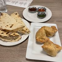 Samosa And papadam  at Annapurna in Vail