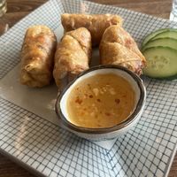 Vegan spring rolls   at Odd Couple in Saskatoon