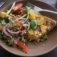 Tofu frittata, Quinoa salad, chickpea salad at Full Of Life Organics in Toowoomba
