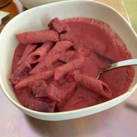 Pink Panther soup: beets and coconut milk at Sprout in Dresden