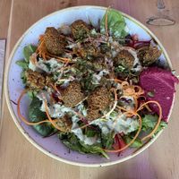 Falafel salad   at Nourish Bistro in Banff