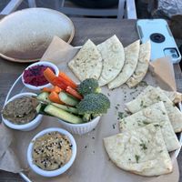 Hummus platter   at Nourish Bistro in Banff