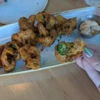Broccoli tempura - delicious! at Nourish Bistro in Banff