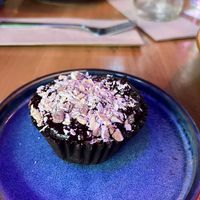 Chocolate raspberry cup at Nourish Bistro in Banff