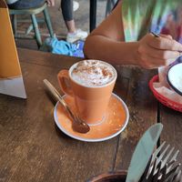 Decaf oat gingerbread latte at Vx in Bristol