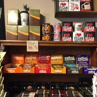 Shelves rammed with vegan favourites!  at Vx in Bristol