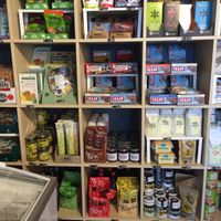 Shelves rammed with vegan favourites!  at Vx in Bristol